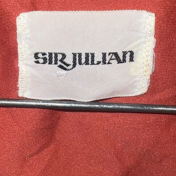 Sir Julian Dress Top XS Blouse Burnt Salmon Orange Silky Button Up Collared Vtg - Picture 4 of 8